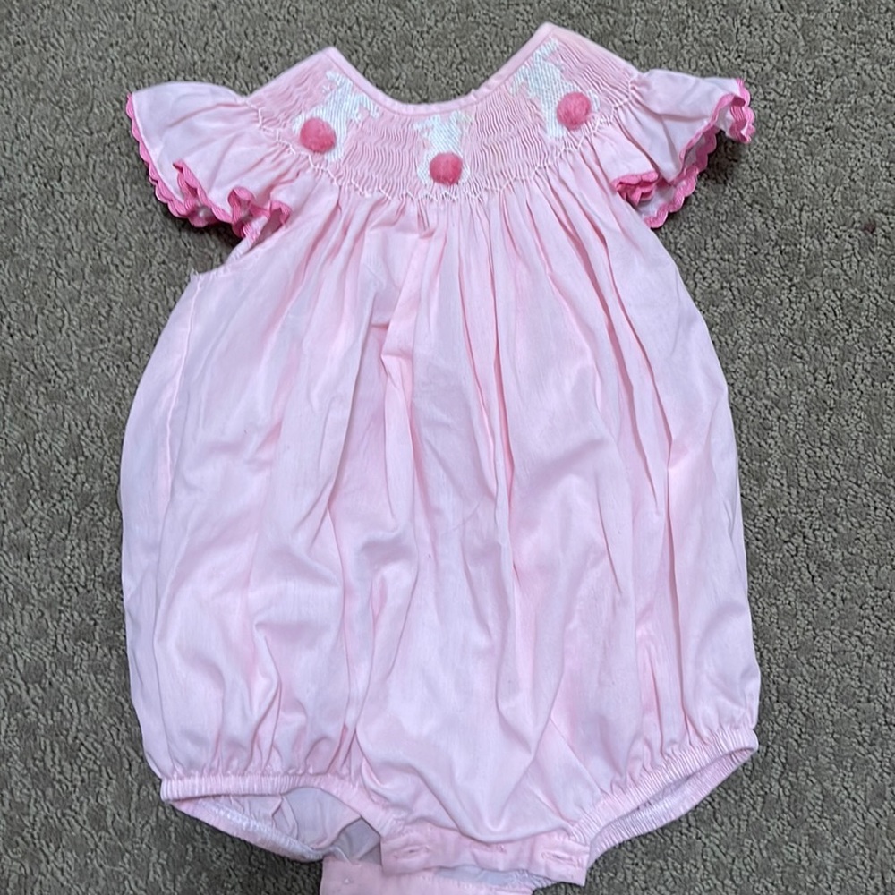 Mom and me smocked Easter bubble